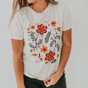 Gorgeous Embroidered Floral Tee!